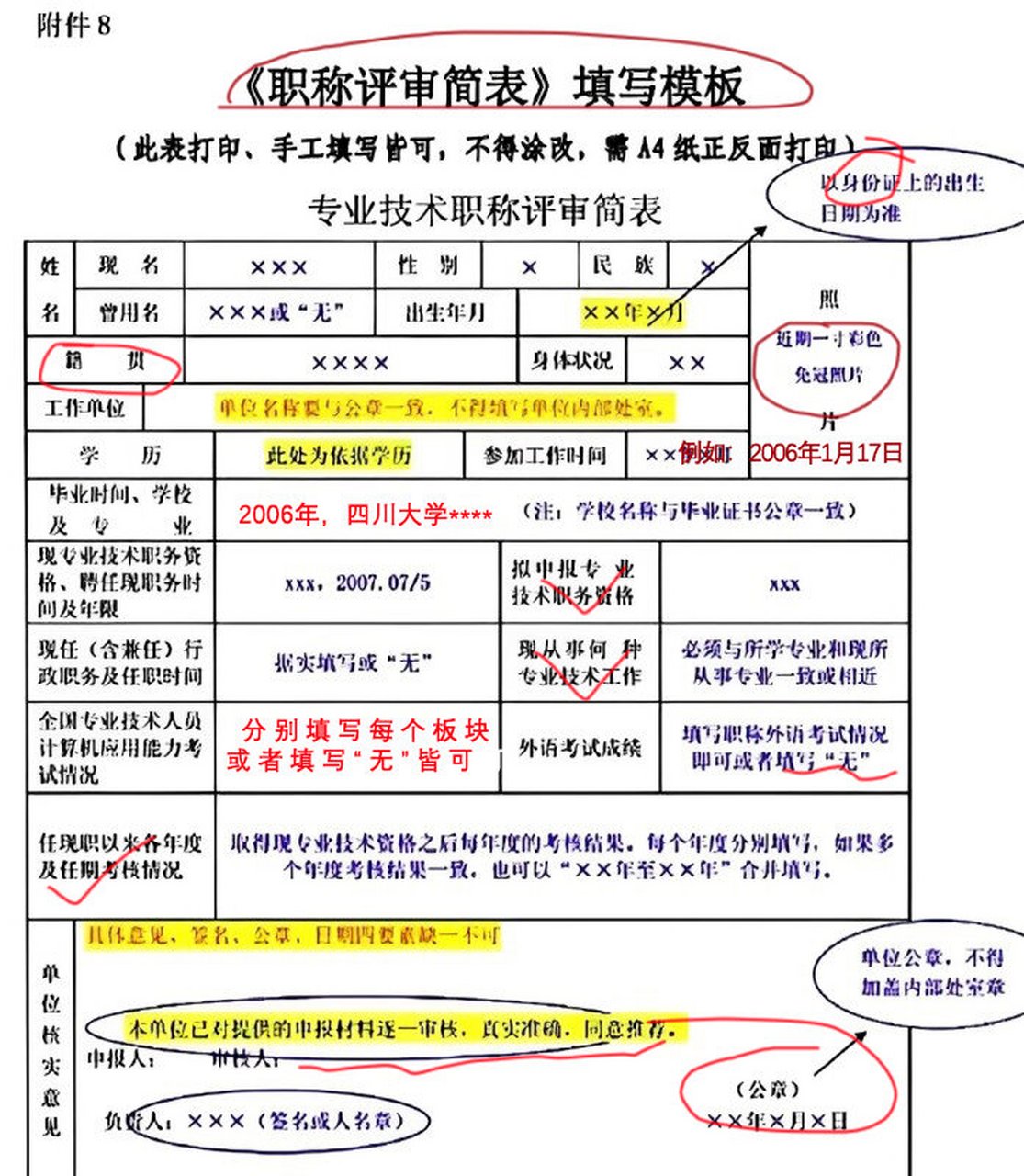 关于专业技术职务的填写指南