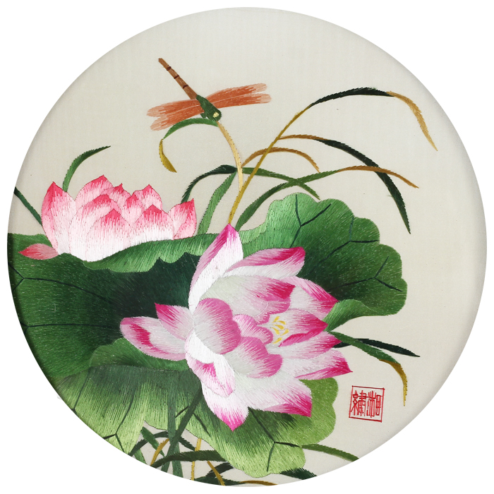 双面荷花绣法，细致入微的艺术展现