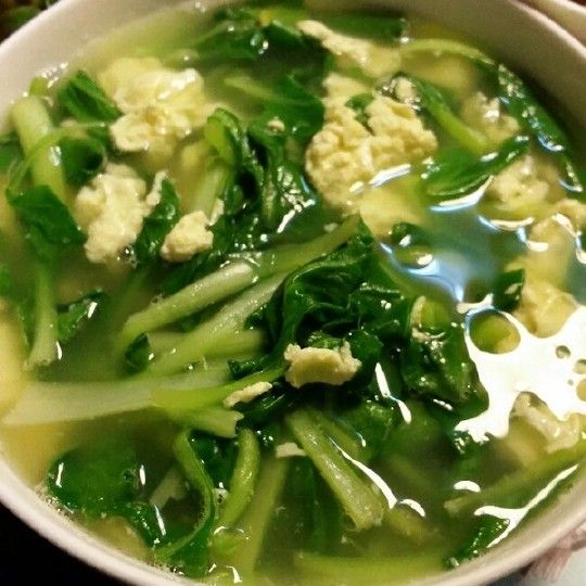 小青菜蛋花汤，一道美味佳肴的图片与故事